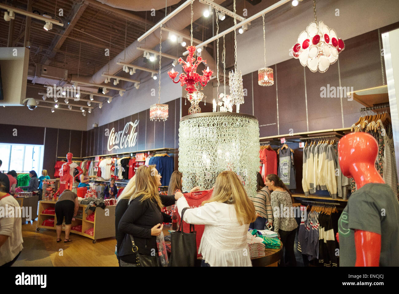 `Downtown Atlanta in Georga USA  Coca-Cola - Coca Cola World  interior of the gift shop store attraction Stock Photo